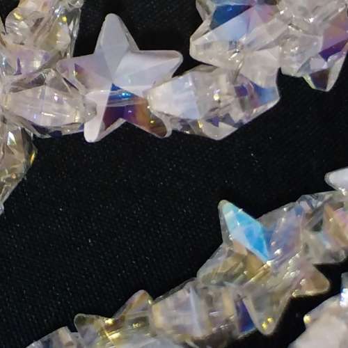 1 x Strand Electroplated Glass Beads, Star Shape. 9.5mm x 10mm x 5.5mm, hole 0.9mm (50 Beads)