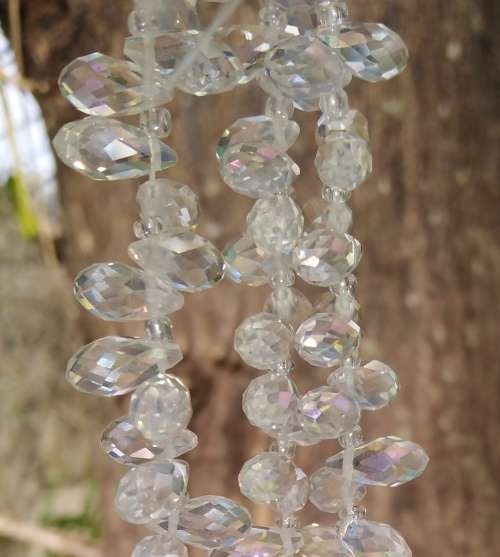 1 Strand Glass Teardrop Faceted Beads, Electroplated. 11.5 - 13mm x 6mm, hole 1mm. Approx 95 beads