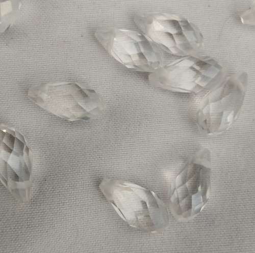 1 Strand Glass Teardrop Faceted Beads, Electroplated. 11.5 - 13mm x 6mm, hole 1mm. Approx 95 beads