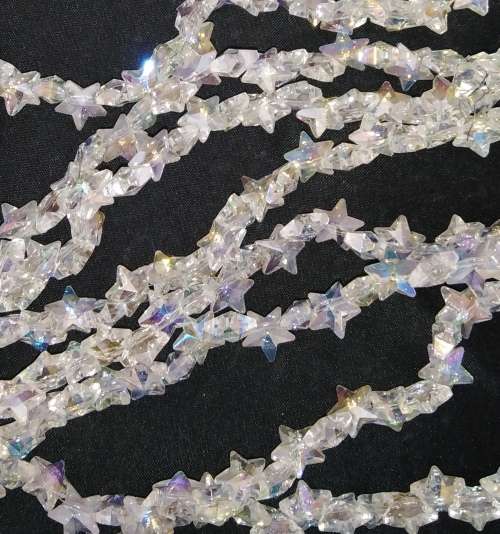 1 x Strand Electroplated Glass Beads, Star Shape. 9.5mm x 10mm x 5.5mm, hole 0.9mm (50 Beads)