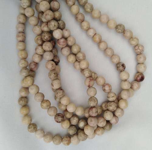1 Strand Natural Maifan Stone / Maifanite Beads, Round 6mm, hole 1mm (approx 62 beads per strand)