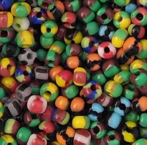30g Opaque Glass Seed Beads, Seep Mixed Colours. 2 - 3mm x 2 - 3mm, hole 0.8mm