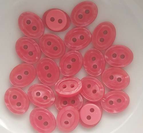 22 x Pink Resin Buttons, 14mm x 10mm