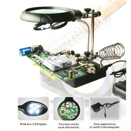 5 LED AUXILIARY CLIP MANGNIFIER AC/DC INTERCHANGEABLE