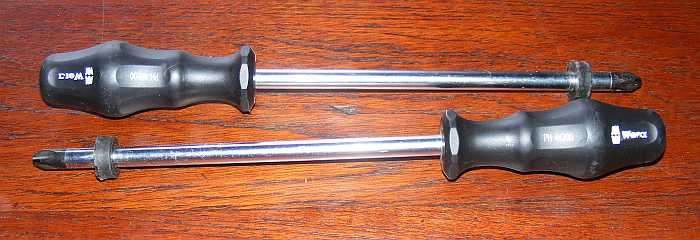 A pair of new WERA phillips 4x200 screwdrivers