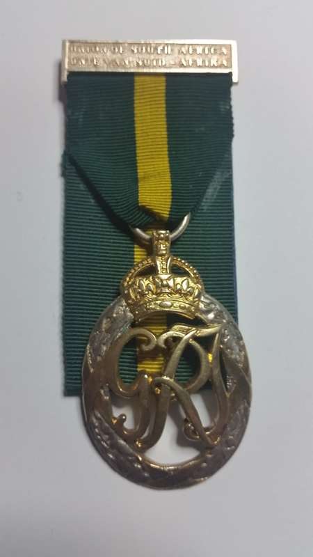 Territorial Efficiency Decoration - Full-size with Union of SA bar.