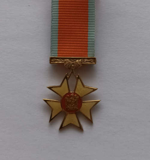 SADF Pro Virtute Decoration - Miniature - Marked 9ct Gold (Very rare)