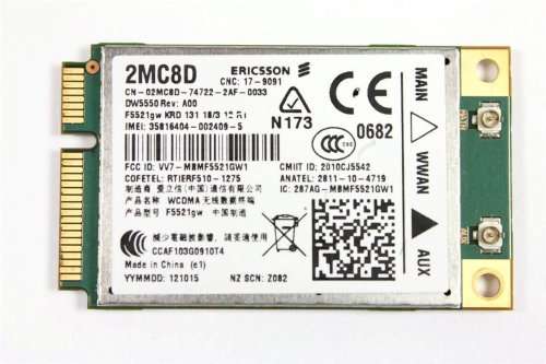 Dell 5550 DW5550 WWAN Mobile Broadband 4 2XGNJ Ericsson F5521gw HSDPA Wifi card
