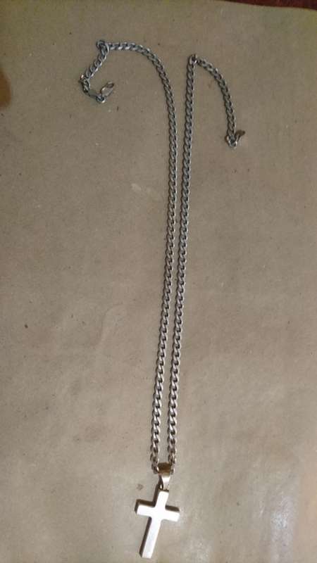 Mens 60cm Sterling Silver Flat Curb Chain 1.2mm-5mm Solid 925 Italy Necklace + Sterling silver cross