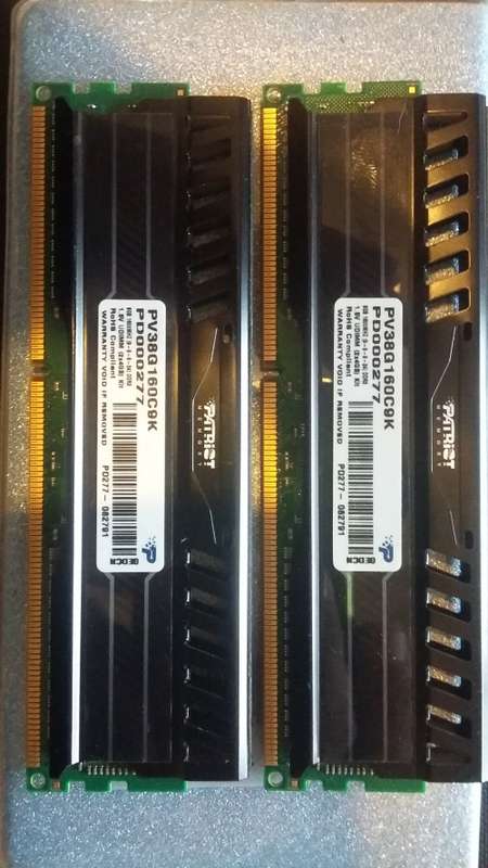 Patriot  memory (Viper)8GB 1600Mhz (9.9.9.24) DDR3 1.5vUdimm 2x4Gb kit