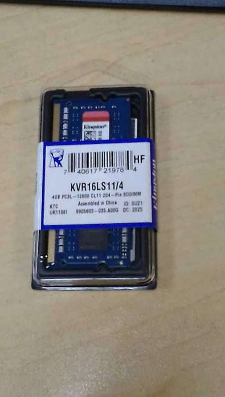 Kingston Kvr16LS11/4  4Gb Pc3L-12800 CL 11