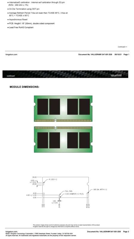 Kingston Kvr16LS11/4  4Gb Pc3L-12800 CL 11