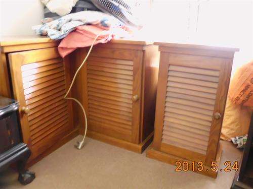 Pine bedside cabinets 1 corner and 1 single