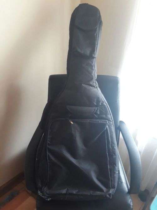 Wooden Guitar in Blue with Strap and Bag