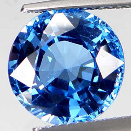7.00 CT 11X7 MM ROUND CUT RICH BLUE ZIRCON CAMBODIA NR