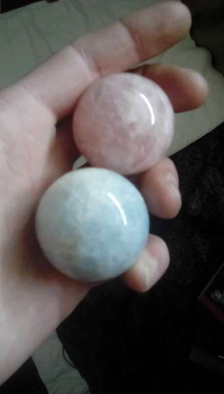 Pink and Blue Stone - Crystal Ball Ornaments