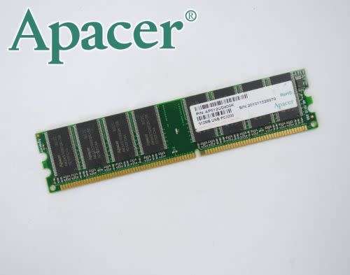 Apacer 512MB UNB PC3200 CL2.5 DDR-400MHz Non-ECC Unbuffere 184-Pin DIMM Memory Module