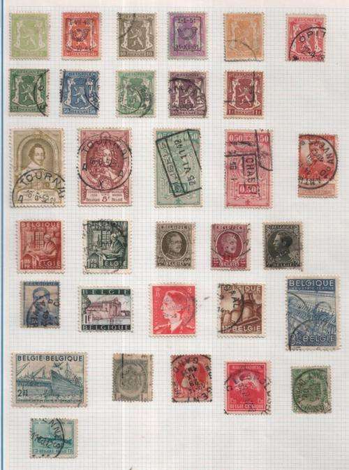Album page of Stamps from Belgium (32 Stamps)
