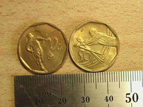 2 Coins = 50 Cent - Soccer 2002 + 50 Cent - Cricket 2003