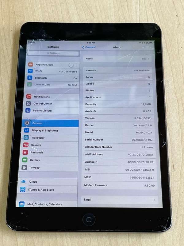 APPLE iPAD MINI  | 16GB  | Wi-Fi + CELLULAR | 7.9` | BLACK