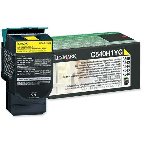 Lexmark C540H1YG High Yield Yellow Laser Toner Cartridge