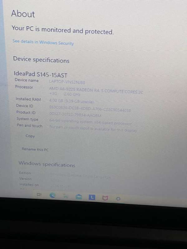 LENOVO IDEAPAD S145 | AMD A6-9225 RADEON R4 | 4GB | 500GB HDD | 15.6 HD LED | WIN10