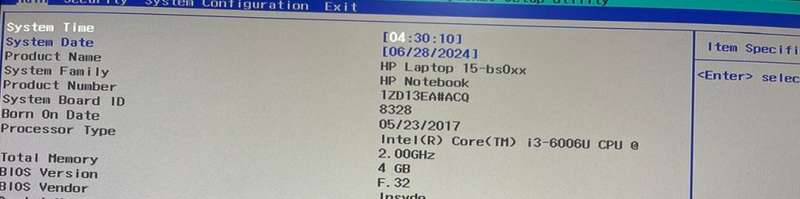 HP LAPTOP 15-bs0xx MOTHERBOARD (Intel Core i3-6006U CPU @ 2.00GHz) LA-E791P