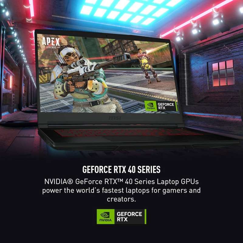 MSI THIN GF63 15.6 144Hz GAMING LAPTOP, 12th Gen CORE I7, 16GB DDR4, 512GB NVMe SSD, NVIDIA RTX 4050