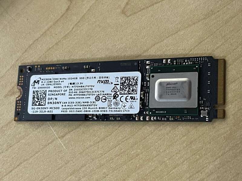 1TB MICRON 2300 NVME PCIe Gen3x4 SSD