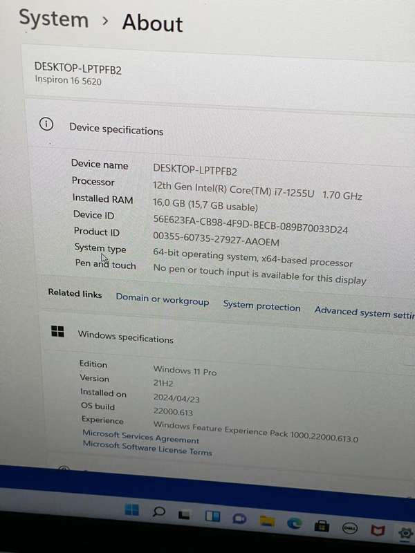 DELL INSPIRON 16 5620 | 12TH GEN CORE i7-1255U | 16GB DDR4 | 512GB SSD | 16.0` FHD 2GB NVIDIA MX570