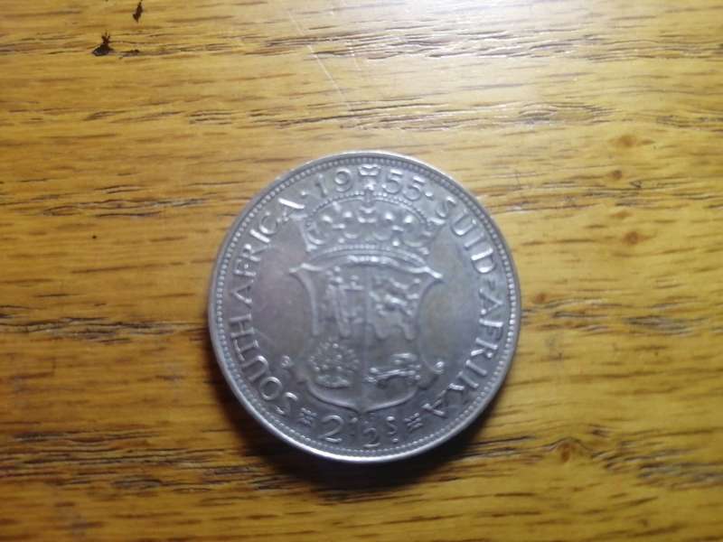 1955 south africa 21/2s coin