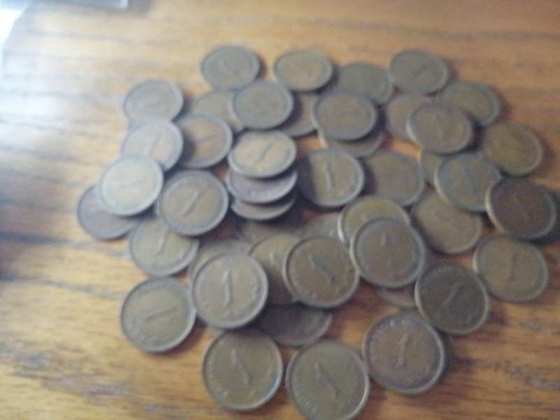 Mix of Rhodesia 1c coins. (52 coins)