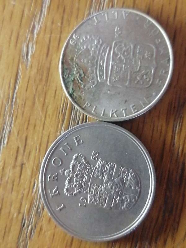 Sweden 1966 1 Kr. Denmark 1963 1 KR