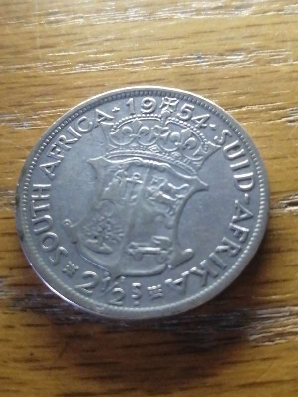 South Africa 21/2 shillings coin