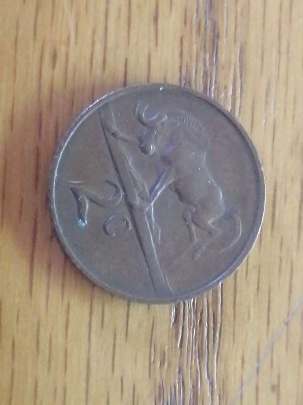 1965 Suid Afrika 2c coin