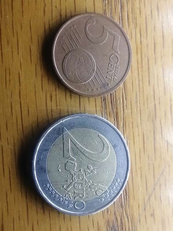 2002 Euro coins German 2 Euros.. Eire 5 euro cents