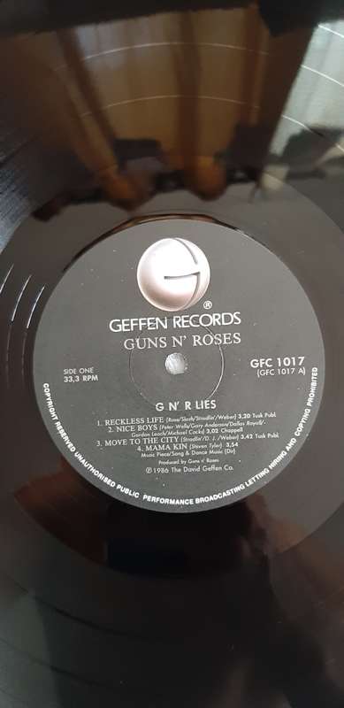 Guns and roses-Lies vinyl lp SA 1st press vg/vg+