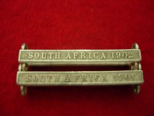 BOER WAR - TWO ORIGINAL QSA/KSA  SILVER MEDAL CLASPS 1901-1902
