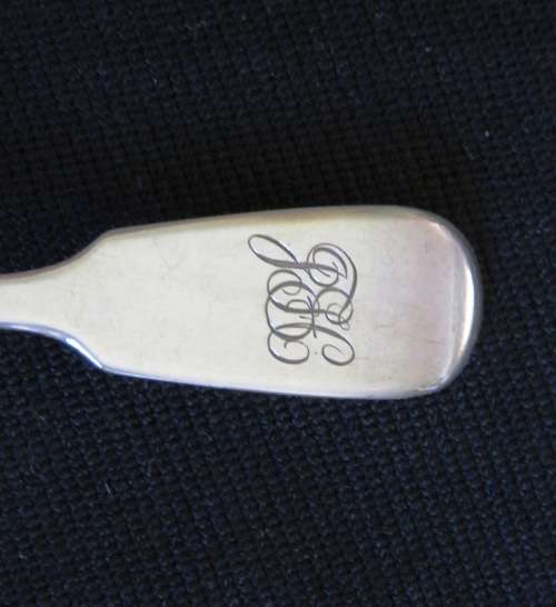 SET OF SIX VICTORIAN SILVER DESERT SPOONS - LONDON 1853