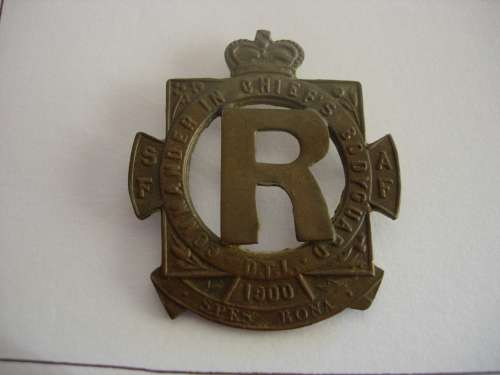 BRITISH - BOER WAR COMMANDER IN  CHIEF'S BODYGUARD CAP BADGE _ SCARCE