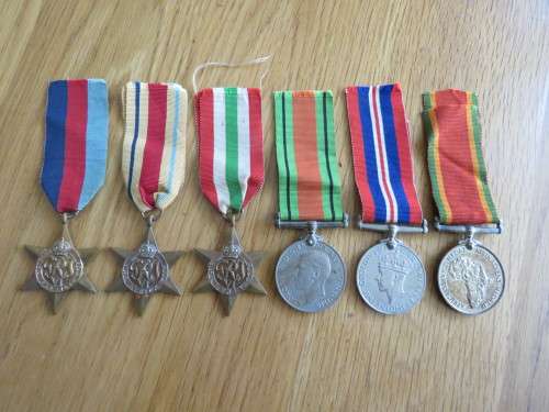 WW2 GROUP OF SIX MEDALS - NAMED