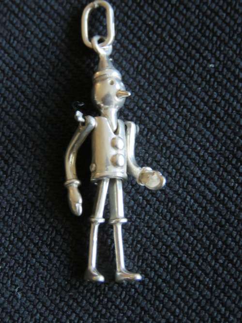 VINTAGE  SILVER ARTICULATED PINOCCHIO CHARM / PENDANT