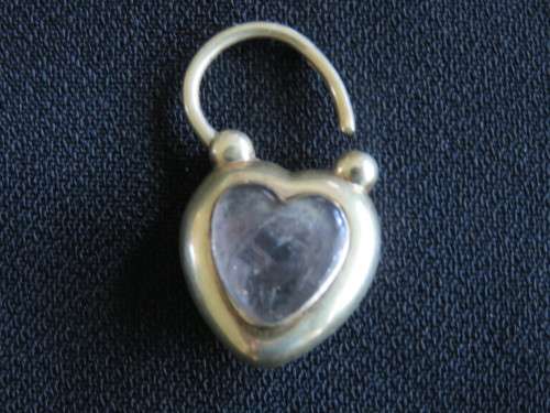 ANTIQUE GOLD BRACELET WITH GOLD ENAMEL PADLOCK / LOCKET