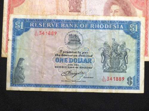 RHODESIA - £1 + $1 NOTES