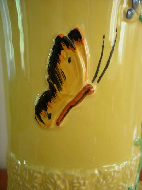Burleigh Ware Art Deco Flower Jug with Butterfly Handle c1939