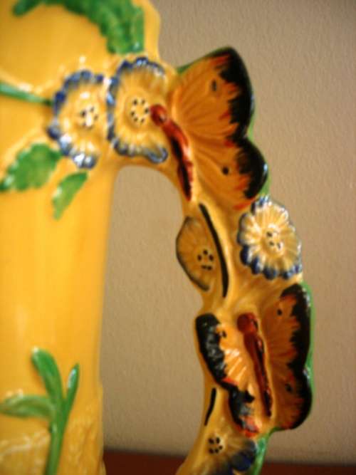Burleigh Ware Art Deco Flower Jug with Butterfly Handle c1939