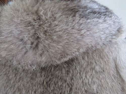 GREY FUR SHRUG / CAPE