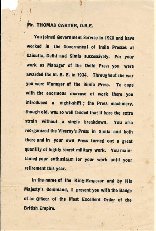 WARRANTS OF APPOINTMENT - M.B.E. and O.B.E.