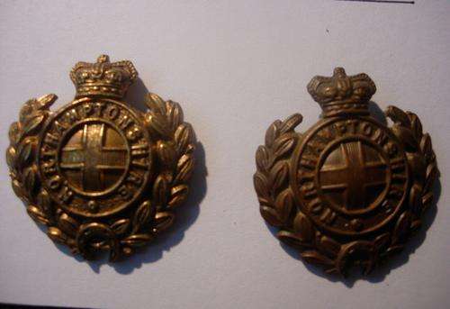 BRITISH - NORTHAMPTONSHIRE REGT. PAIR COLLAR BADGES-BOER WAR