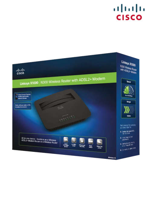 Linksys X1000 N300 Wi-Fi Router with ADSL2+ Modem
